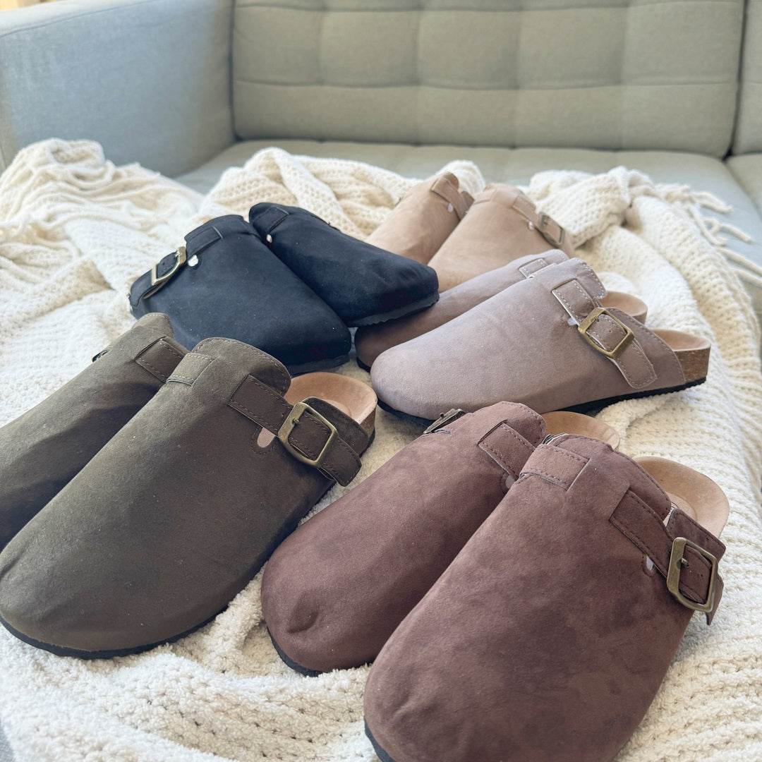 Suede Clogs