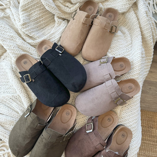 Suede Clogs