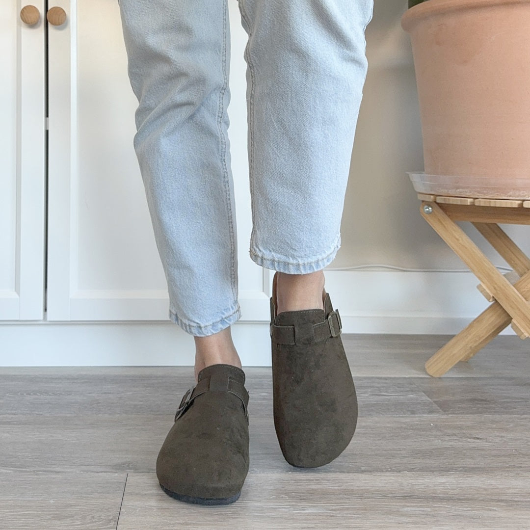 Suede Clogs