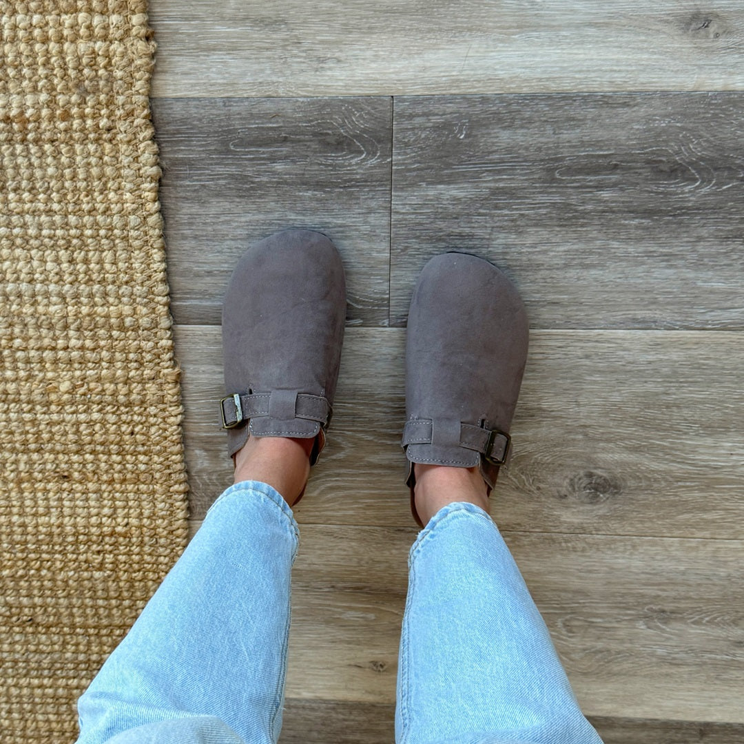 Suede Clogs