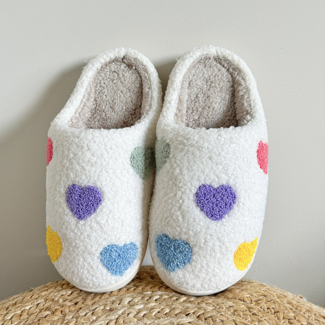 Colorful Heart Slippers