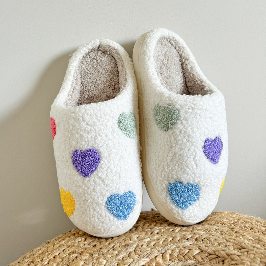 Colorful Heart Slippers