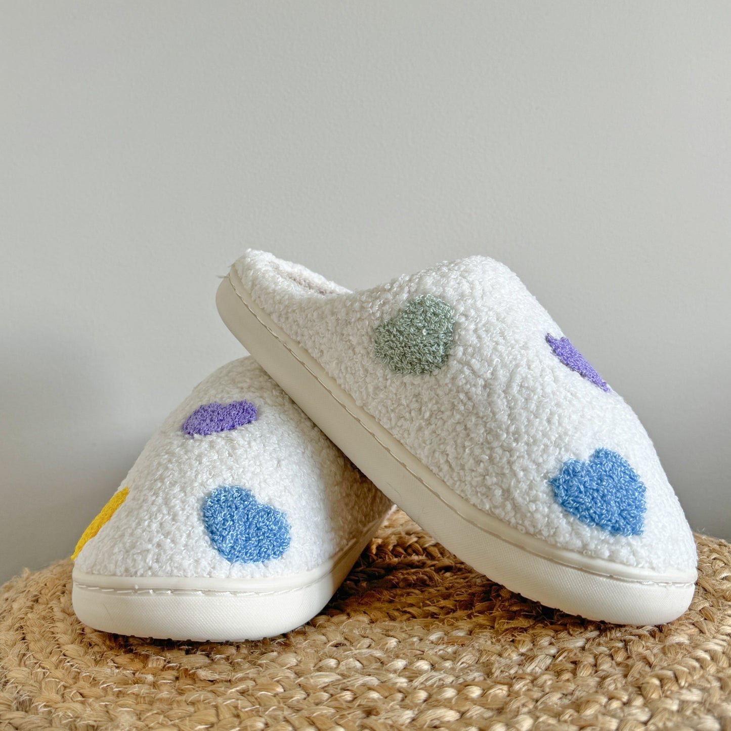 Colorful Heart Slippers