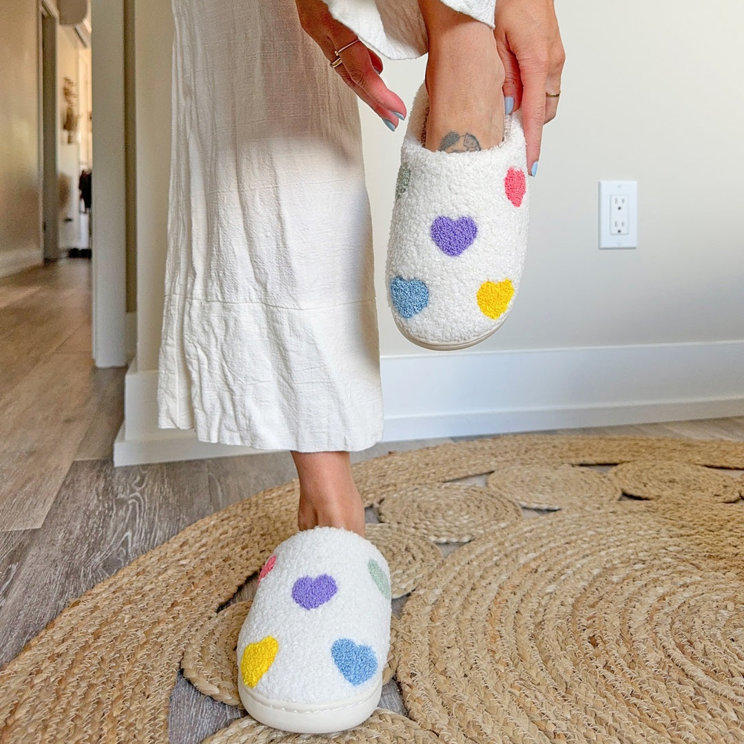 Colorful Heart Slippers