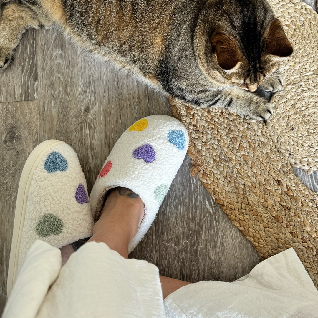 Colorful Heart Slippers