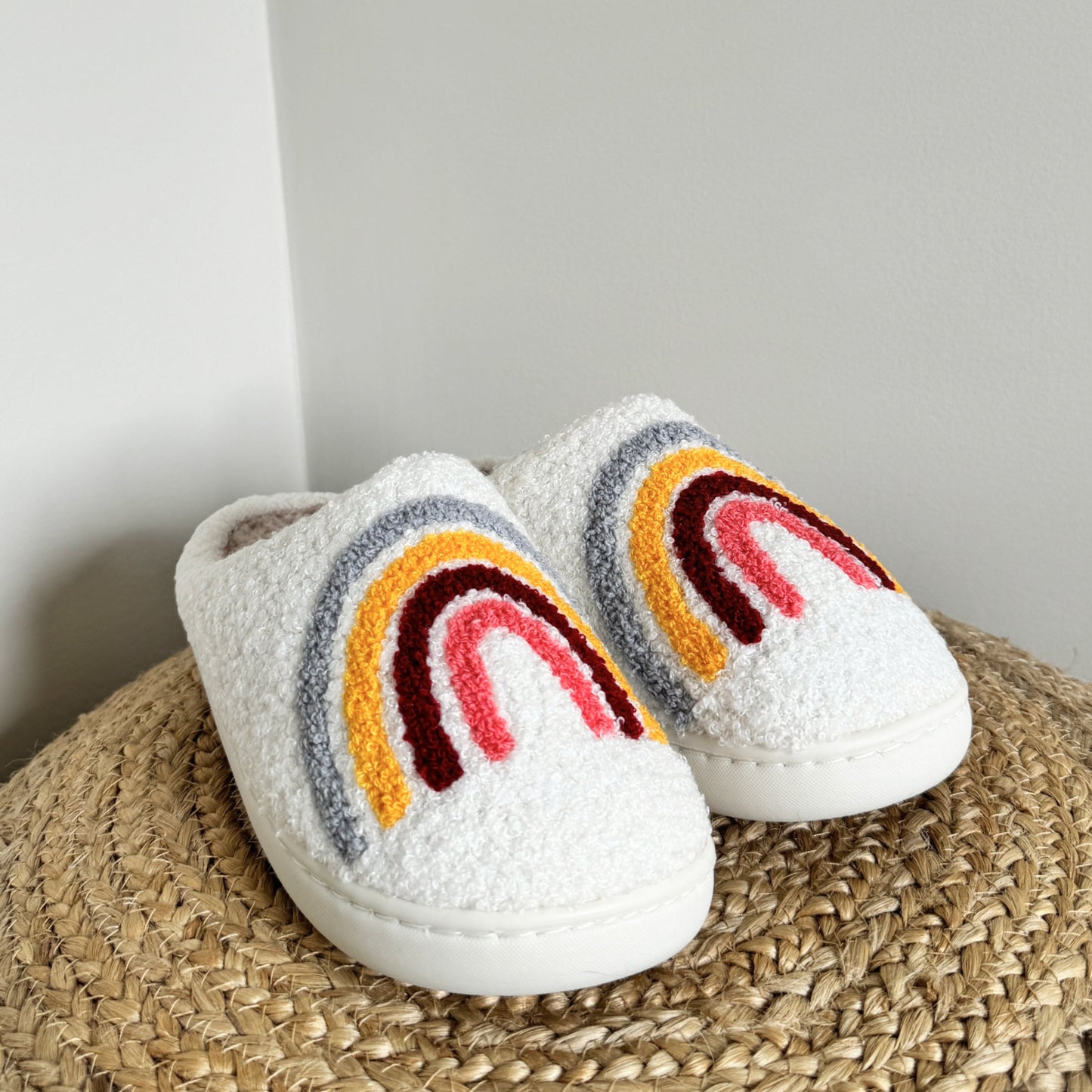 Rainbow Plush Slippers