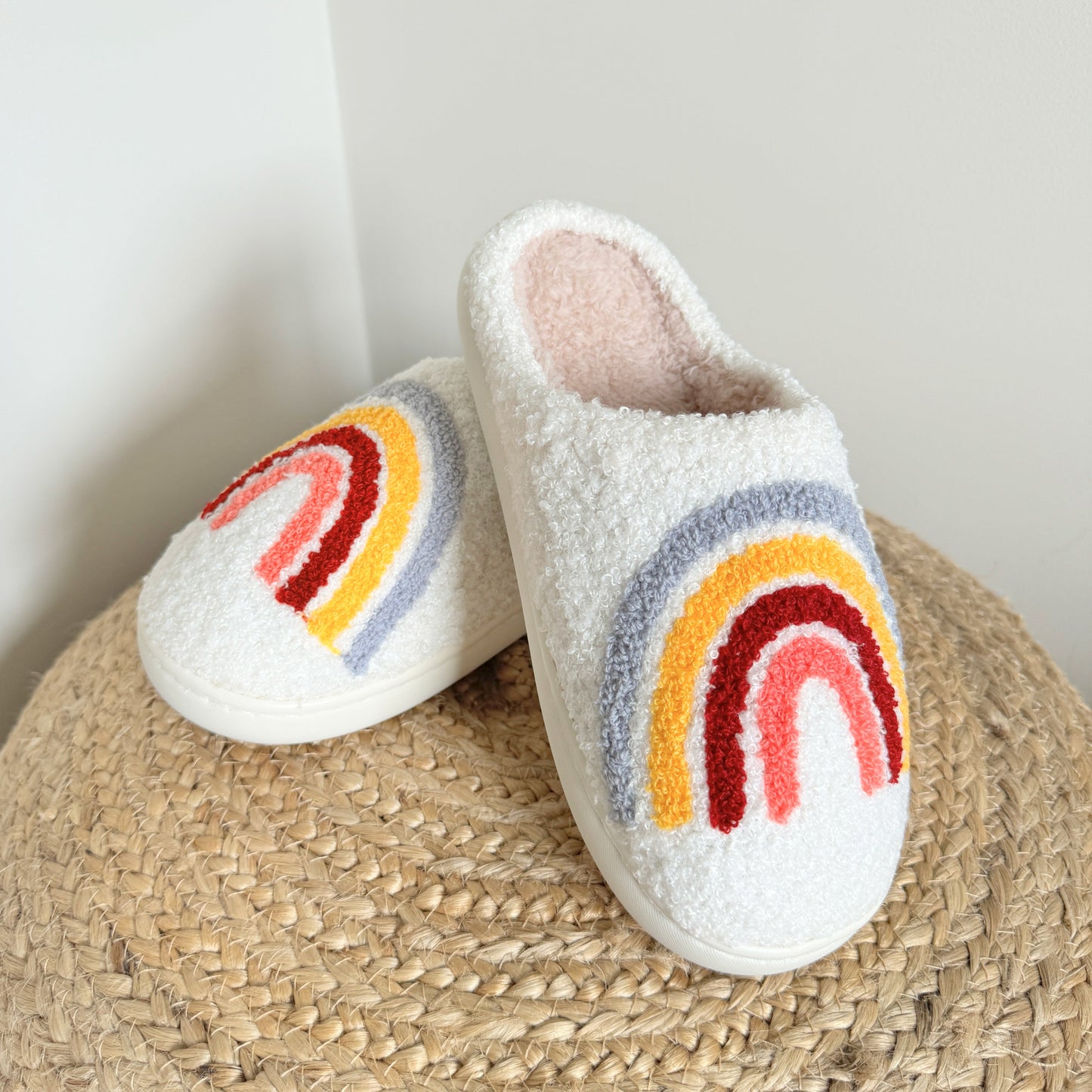 Rainbow Plush Slippers