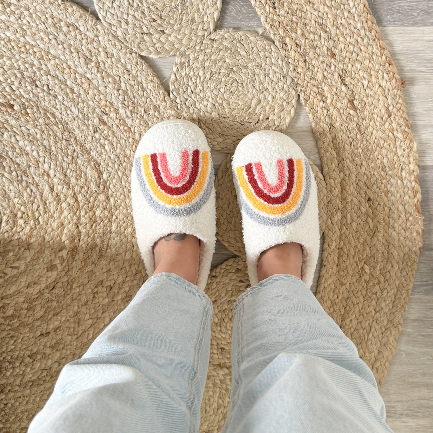 Rainbow Plush Slippers