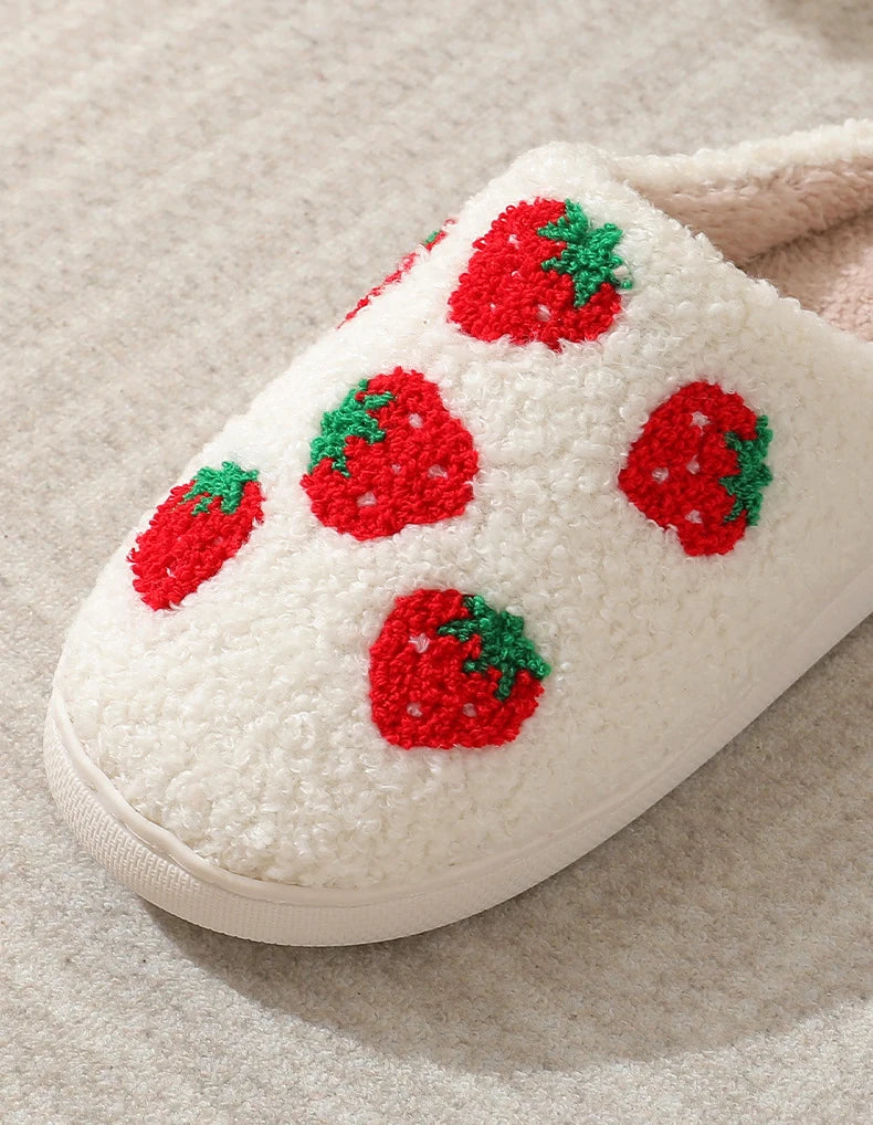 Strawberries Couple Cotton Slippers