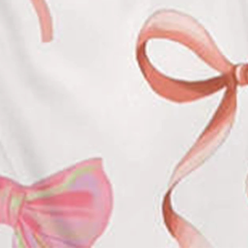 Cute Silky Pink Bow Pajamas Set