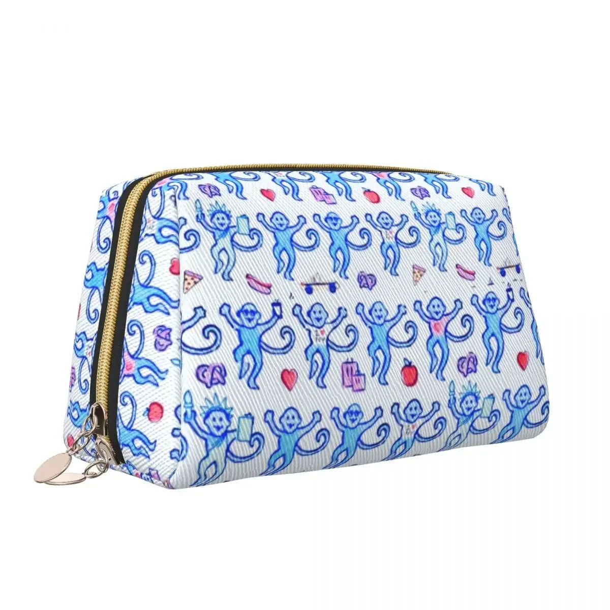 Custom Roller Monkeys Rabbit Travel Cosmetic Bag