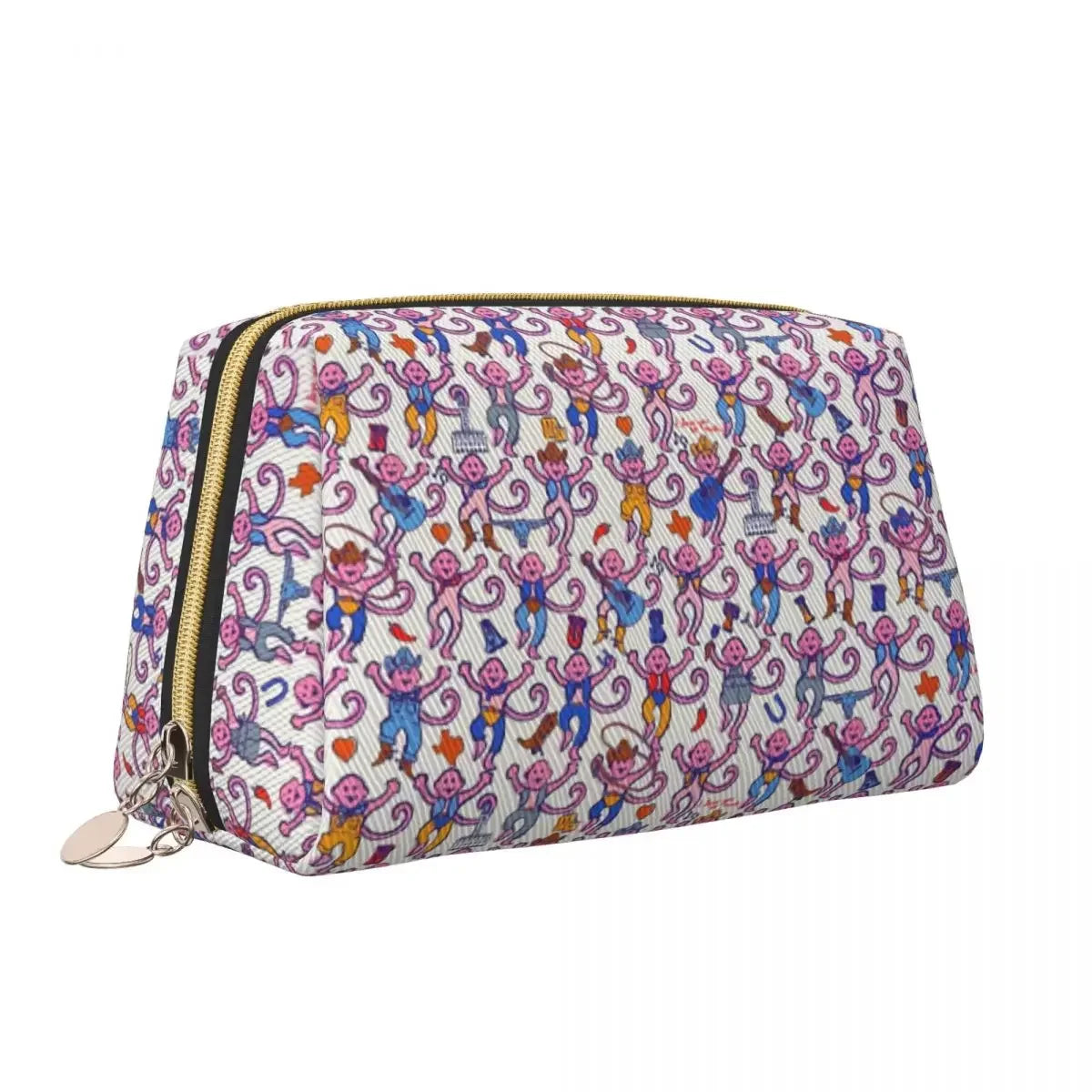 Custom Roller Monkeys Rabbit Travel Cosmetic Bag